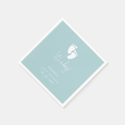 Het is een Boy Baby Feet Blue Boy Baby shower Servet (Hoek)