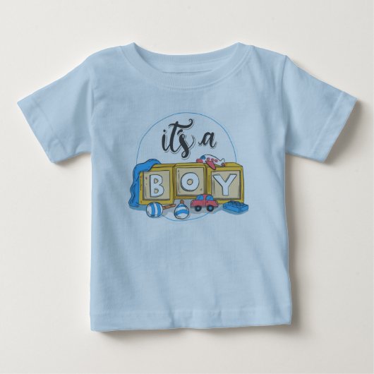 Het is een Boy Baby Fine Jersey T-shirt (Voorkant)