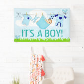 HET IS EEN BOY! (BABY IN CLOTHESLINE) Banner 3' x (Insitu)