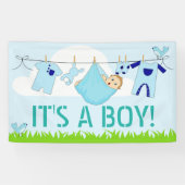 HET IS EEN BOY! (BABY IN CLOTHESLINE) Banner 3' x (Horizontaal)