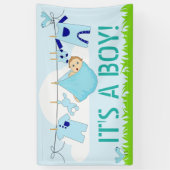 HET IS EEN BOY! (BABY IN CLOTHESLINE) Banner 3' x (Verticaal)