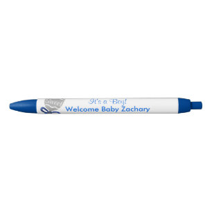 Het is een Boy Baby Rattle Blue Star Bow aankondig Blauwe Inkt Pen