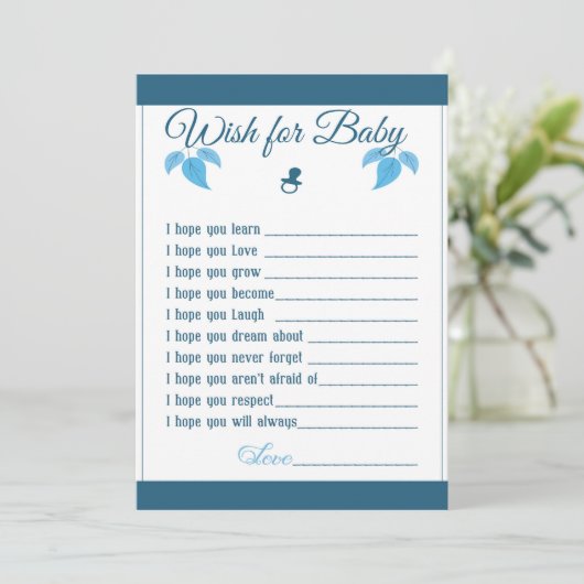 Het is een Boy Baby shower Advies Kaart (Staand voorkant)