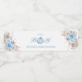 Het is een Boy Baby shower Blue Pumpkin Waterfles Etiket (Enkel label)