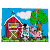 Het is een Boy, Baby shower Boerderijdieren thema Groot Cadeauzakje (Achterkant)