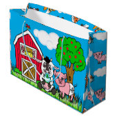 Het is een Boy, Baby shower Boerderijdieren thema Groot Cadeauzakje (Achterkant Gekanteld)