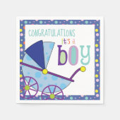 Het is een Boy Baby shower Cocktail servet (Voorkant)