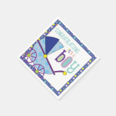 Het is een Boy Baby shower Cocktail servet (Hoek)