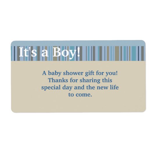 Het is een Boy, Baby shower Favor Labels (Voorkant)
