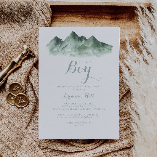 Het is een Boy Baby shower Green Mountain Country Kaart