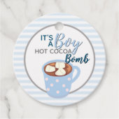 Het is een Boy Baby shower | Hete cacaobom Bedankjes Labels (Voorkant)