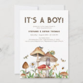 Het is een Boy Baby shower Invitation | grillige b Kaart (Voorkant)