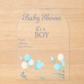 Het is een Boy Baby shower Invitation Kaart 15 Acryl Uitnodigingen (Voorkant)