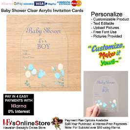 Het is een Boy Baby shower Invitation Kaart 15 Acryl Uitnodigingen