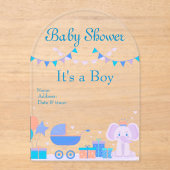 Het is een Boy Baby shower Invitation Kaart 18 Acryl Uitnodigingen (Voorkant)