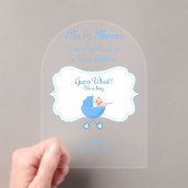 Het is een Boy Baby shower Invitation Kaart 3 Acryl Uitnodigingen (Insitu (Draagbaar))