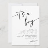 Het is een Boy Baby shower Invitation Modern Minim Kaart (Voorkant)