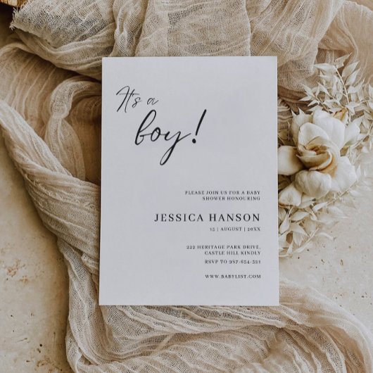 Het is een Boy Baby shower Invitation Sjabloon Kaart