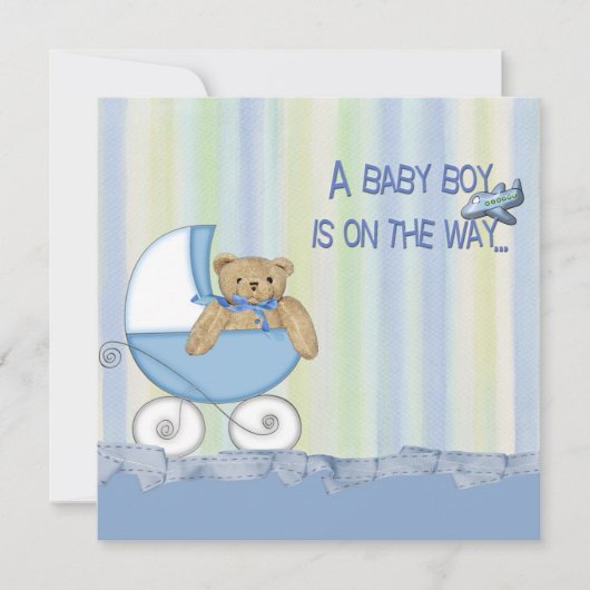Het is een Boy baby shower Kaart (Voorkant)