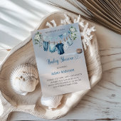 Het is een Boy Baby shower met Blue Laundry Theme Kaart