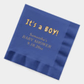 Het is een Boy Baby shower Naam Folie Servetten (Links)
