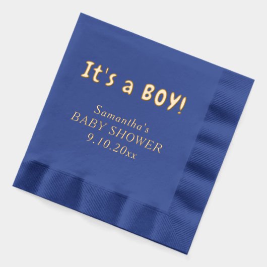 Het is een Boy Baby shower Naam Folie Servetten (Links)