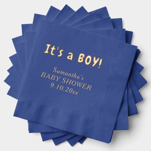 Het is een Boy Baby shower Naam Folie Servetten (Insitu (Gestapeld))