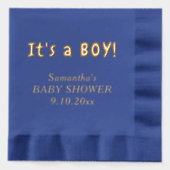 Het is een Boy Baby shower Naam Folie Servetten (Voorkant)