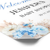 Het is een Boy Baby shower Pumpkin welkom bord Poster (Hoek)