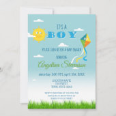 Het is een Boy Baby shower Sun Kite Schattige Spri Kaart (Voorkant)