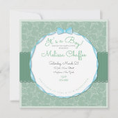 Het is een Boy Baby shower Uitnodiging - Seafoam G (Voorkant)