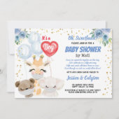 Het is een Boy Baby shower van Mail Cute Animals M Kaart (Voorkant)