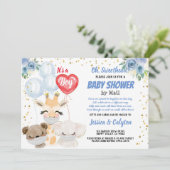 Het is een Boy Baby shower van Mail Cute Animals M Kaart (Staand voorkant)