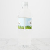 Het is een Boy Baby shower Woodland Creatures Waterfles Etiket (Achterkant)