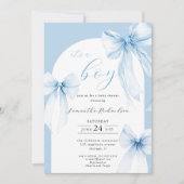 Het is een Boy baby stoffige blauwe coquette bogen Kaart (Voorkant)