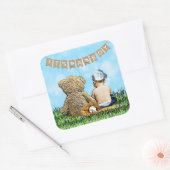 Het is een Boy, Baseball Theme Baby shower Seals Vierkante Sticker (Envelop)