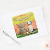 Het is een Boy, Baseball Theme Baby shower Seals Vierkante Sticker (Envelop)