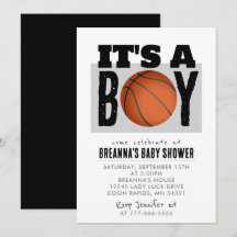 Het is een Boy Basketball Baby shower Party Invita