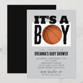 Het is een Boy Basketball Baby shower Party Invita Kaart