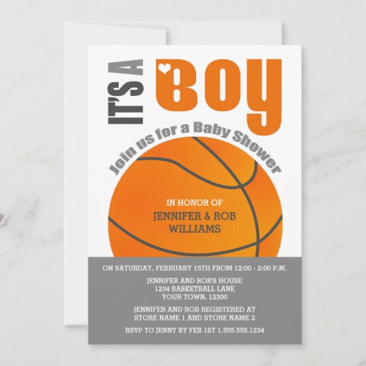 Het is een Boy Basketball Couples Baby shower Kaart (Voorkant)