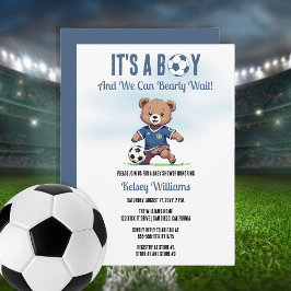 Het is een Boy Bearly Wait Soccer Player Baby show Kaart