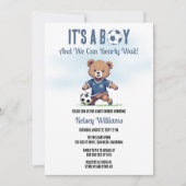Het is een Boy Bearly Wait Soccer Player Baby show Kaart (Voorkant)