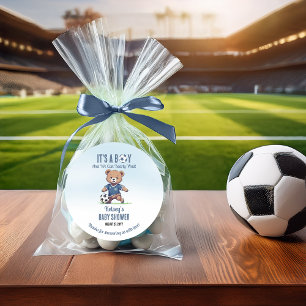 Het is een Boy Bearly Wait Soccer Player Baby show Ronde Sticker