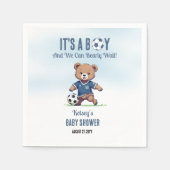 Het is een Boy Bearly Wait Soccer Player Baby show Servet (Voorkant)