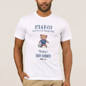 Het is een Boy Bearly Wait Soccer Player Baby show T-shirt (Voorkant)