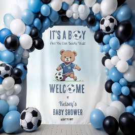 Het is een Boy Bearly Wait Soccer Player Baby show Wandkleed
