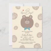 Het is een Boy Beary Schattige Bruin Teddy Bear Ba Kaart (Voorkant)