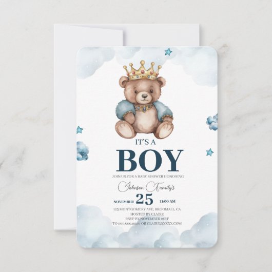 HET IS EEN BOY BEER BABY SHOWER BEDANKKAART (Voorkant)