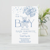 Het is een Boy Beer Baby shower Boy Invitation Kaart (Staand voorkant)