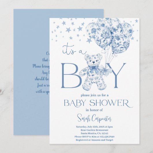 Het is een Boy Beer Baby shower Boy Invitation Kaart (Voorkant / Achterkant)